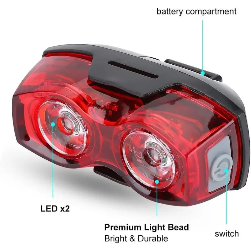 LED Bike Tail Light | IPX5 Waterproof Red Rear Safety Light Bike Tail Light QXL