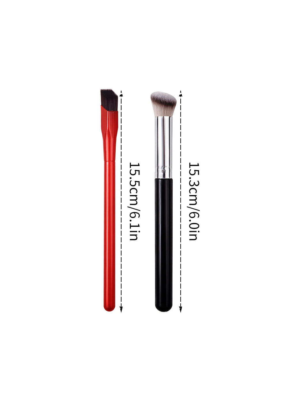 2-Pc Concealer & Angled Eyebrow Brush Set | Contour Kit Makeup Brush Set QXL