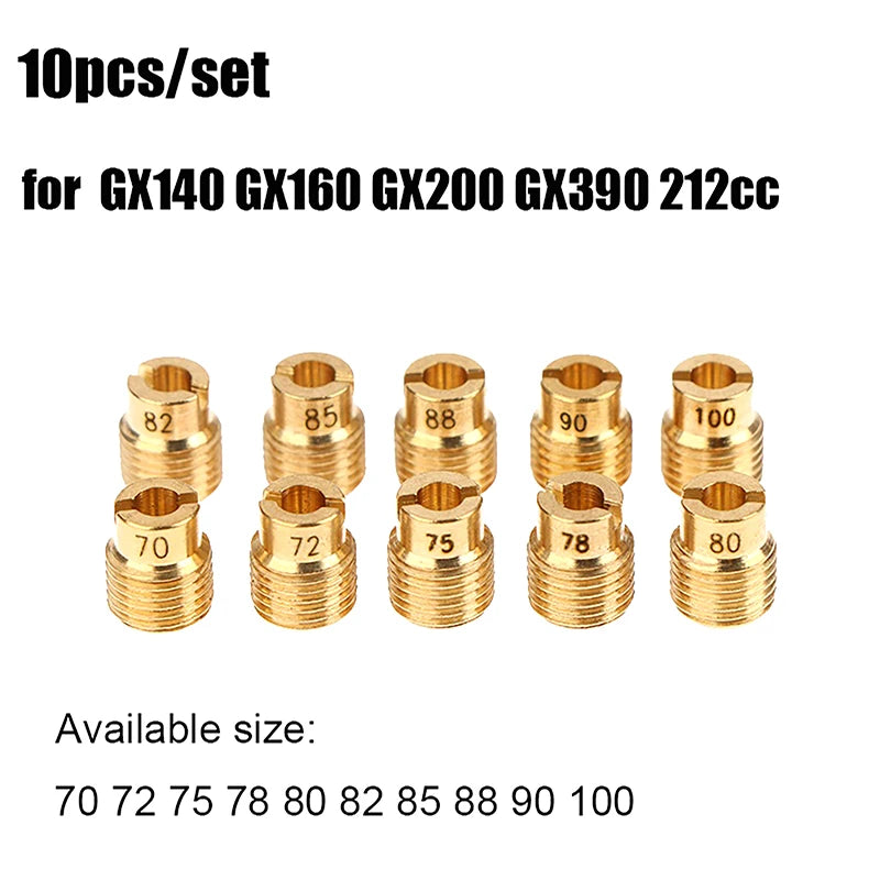 10-Pack Carburetor Main Jets GX140 GX160 GX200 GX390 212cc Carburetor Main Jets QXL Default Title