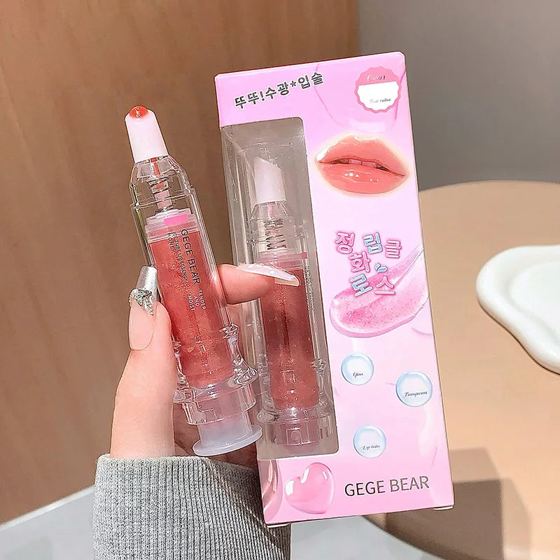Gege Bear Ice Beet Glitter Lip Gloss | K-Beauty Hydrating Glitter Lip Gloss QXL