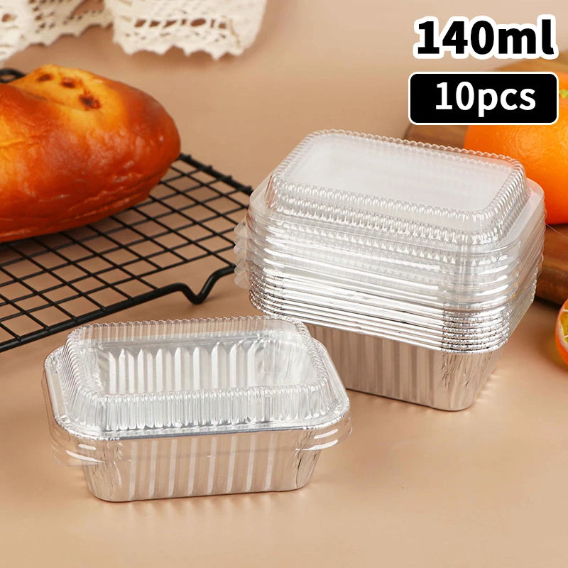 10-Pack Aluminum Foil Baking Pans with Lids | Disposable Disposable Baking Pans QXL