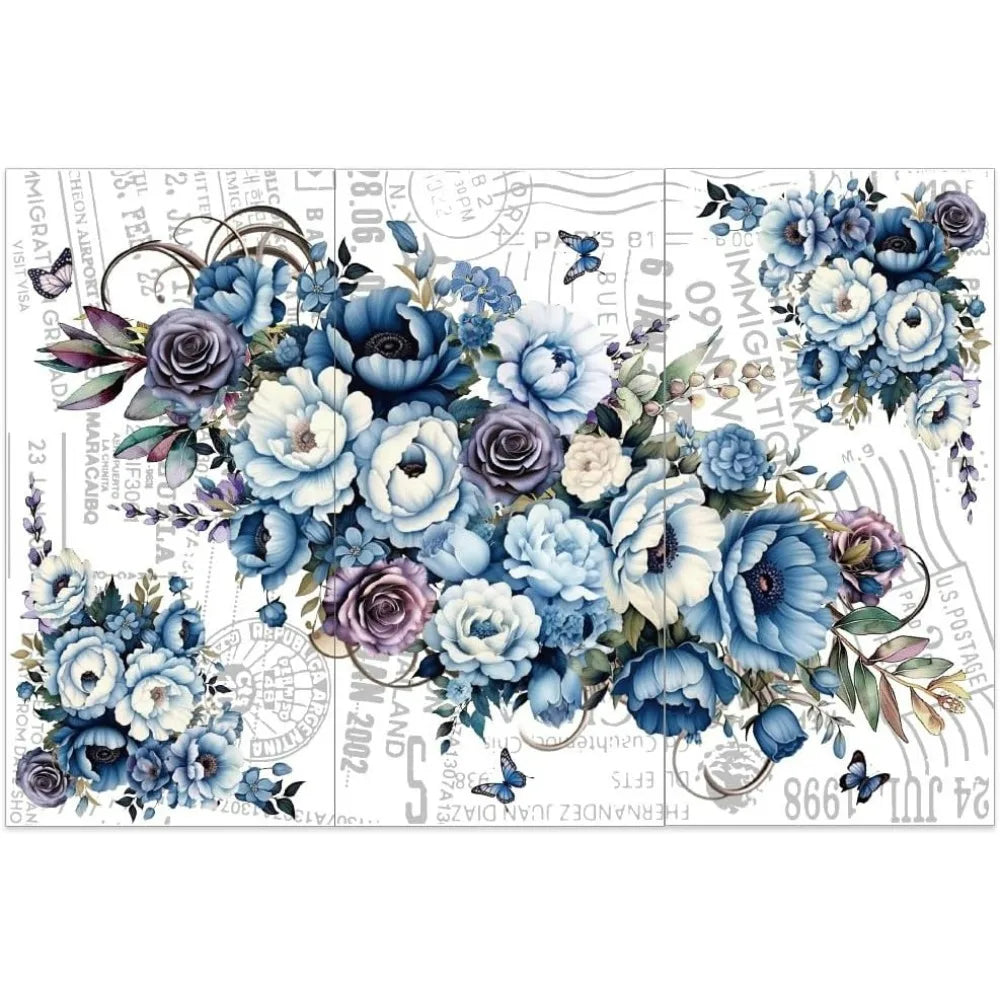 Cosmic Roses Rub-On Transfers for Furniture & Crafts | 3-Pack Rub-On Transfer Decals QXL