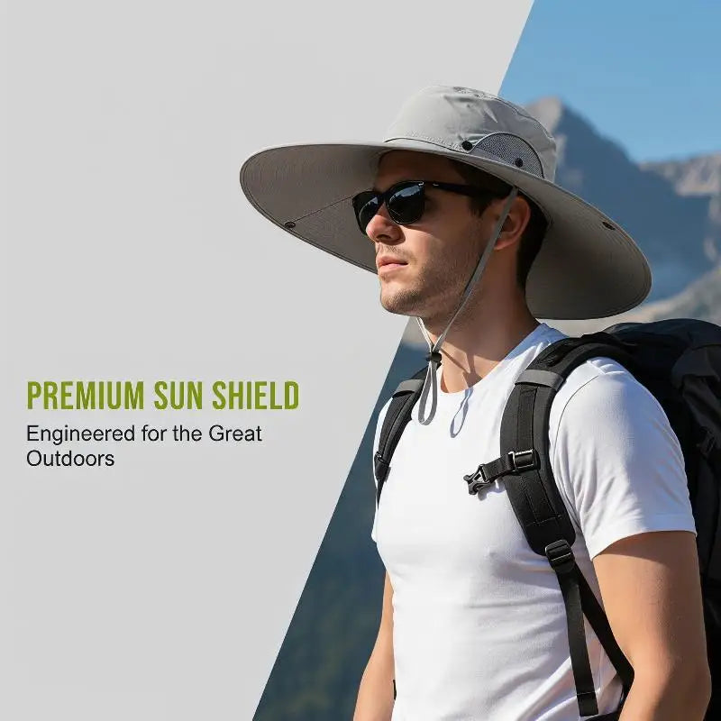 Wide Brim Sun Hat UV Protection | Foldable Mesh Cap Wide Brim Sun Hat QXL