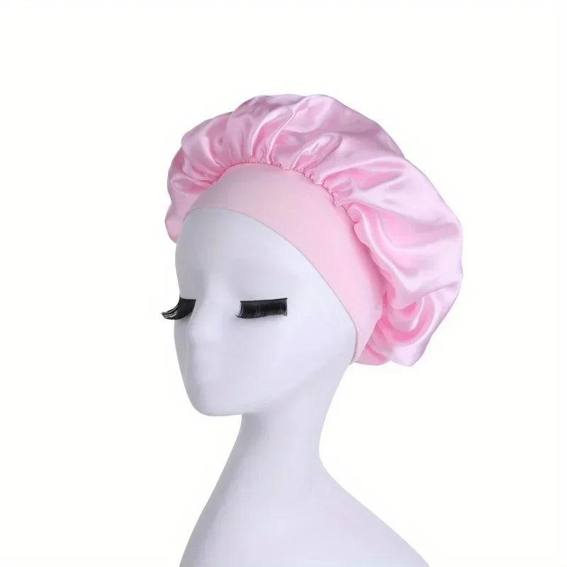 Satin Sleep Cap with Wide Elastic Band | All Hair Types Satin Sleep Cap QXL
