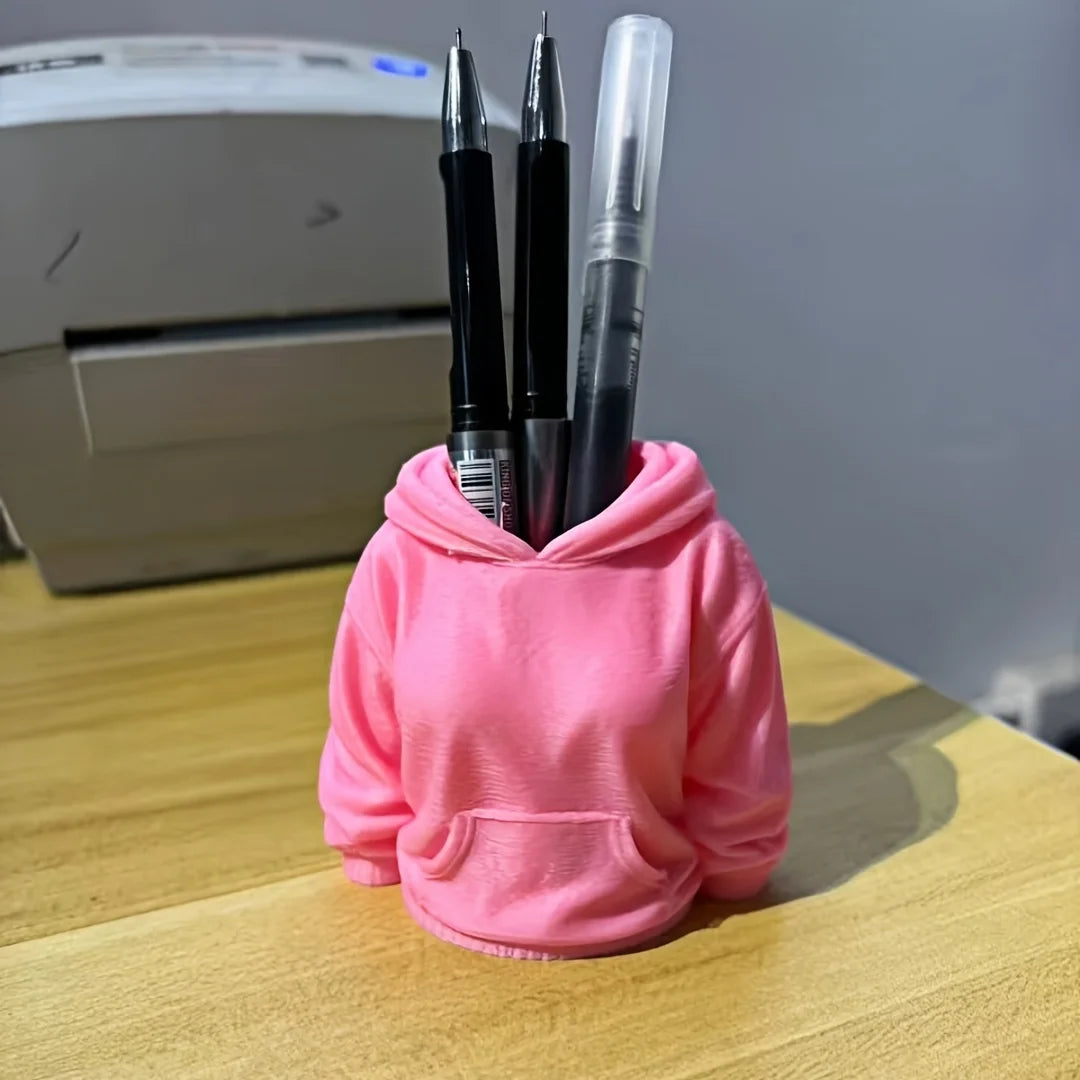 Hooded Sweatshirt Pen Holder | Cute Desk Organizer & Gift Novelty Pen Holder QXL