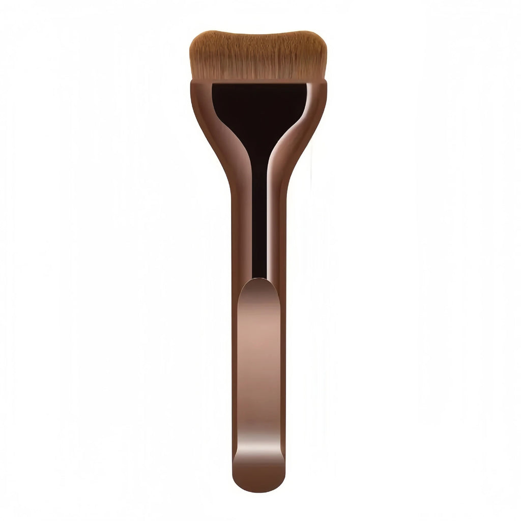 Curved Foundation Brush | Soft Bristle Even Coverage Foundation Makeup Brush QXL Chocolate