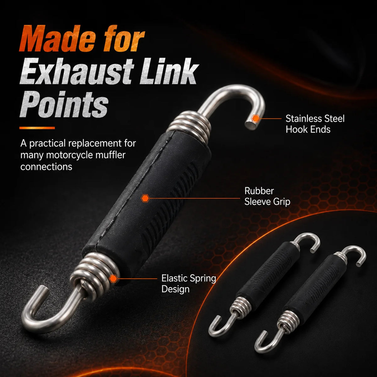 2-Pack Motorcycle Exhaust Spring Hooks | Muffler Link Pipe Exhaust Spring Hooks QXL