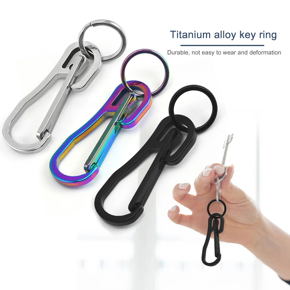 Titanium Steel Carabiner Keychain Clip | Outdoor Key Ring Carabiner Keychain Clip QXL