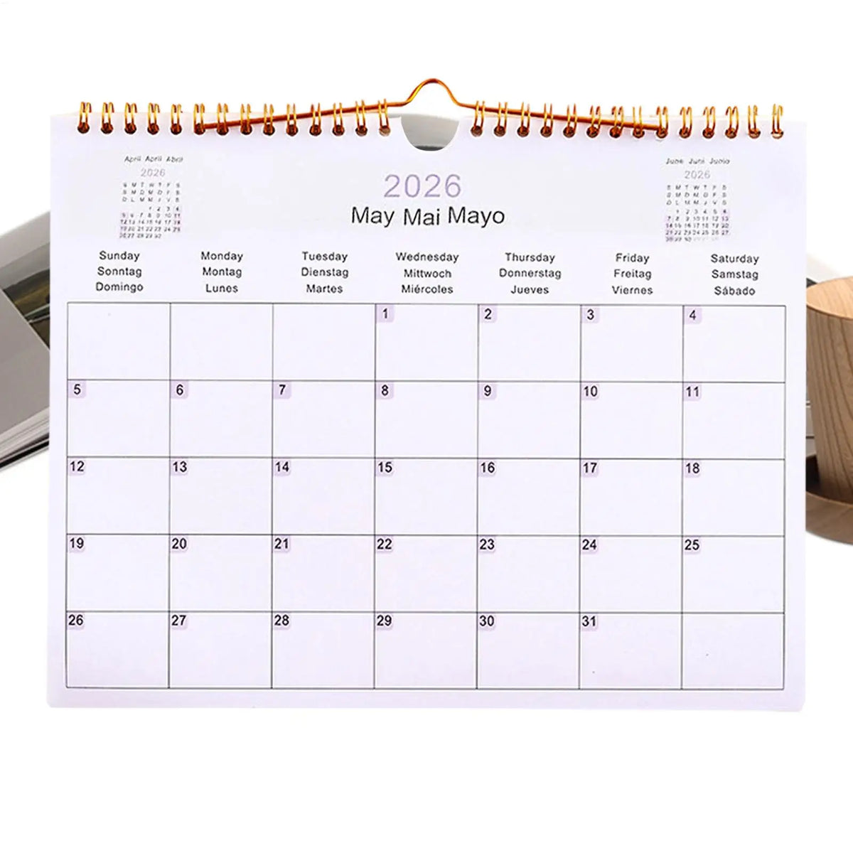 2026 Multilingual Coil Wall Calendar – 12 Month Planner Wall Calendar QXL