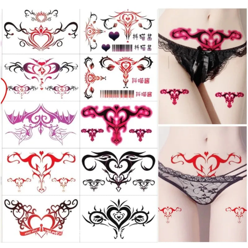10-Pack 3D Waterproof Temporary Tattoo Stickers for Women Temporary Tattoo Stickers QXL A