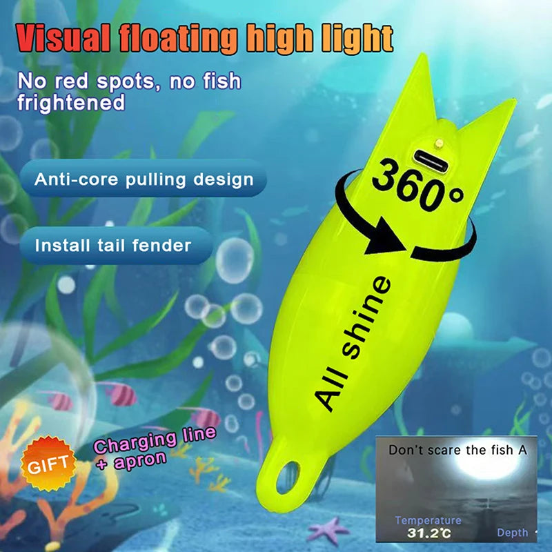 LED 360° Night Fishing Float | Bright Waterproof Bobber Night Fishing Float QXL