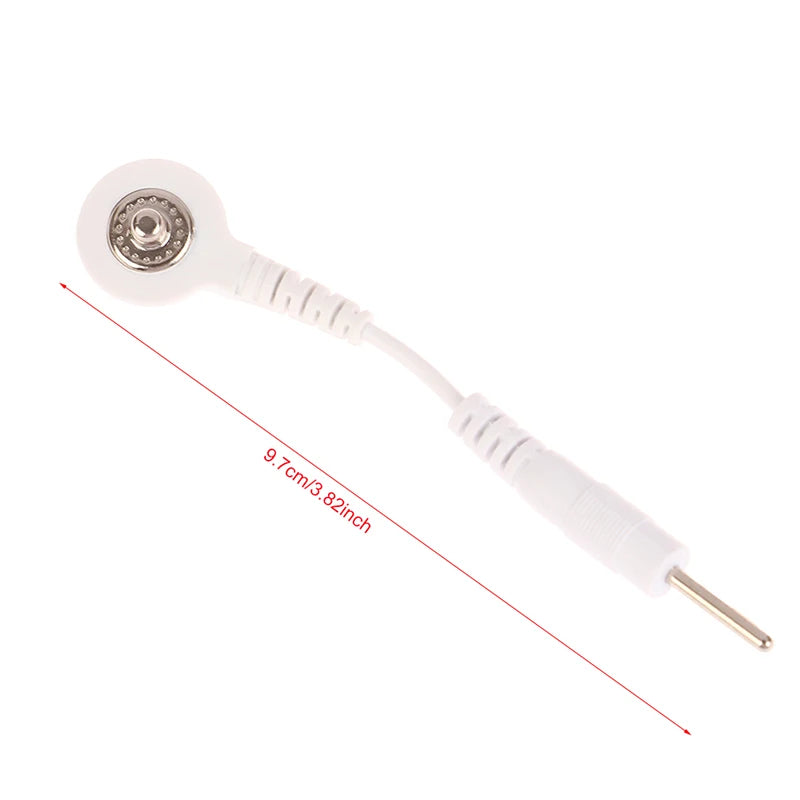 2-Pack TENS EMS Electrode Lead Cables | 2.0mm Snap 3.5mm Plug Electrode Lead Cables QXL