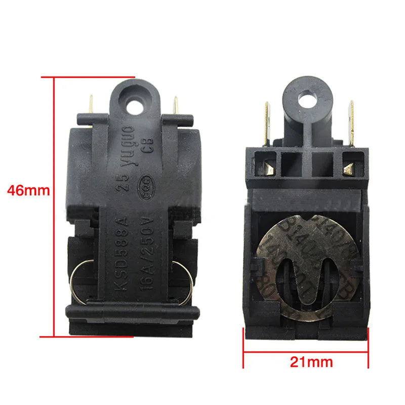 2-Pack Kettle Thermostat Switch 13A/16A 250V Push Button Kettle Replacement Switch QXL