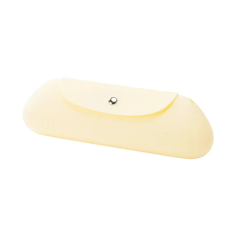 Silicone Travel Makeup Brush Holder | Waterproof Cosmetic Bag Makeup Brush Holder QXL Milk Yellow-OPP