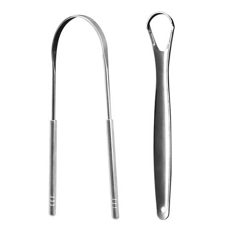 2-Pack Stainless Steel Tongue Scraper | Fresh Breath Tool Tongue Scraper Set QXL