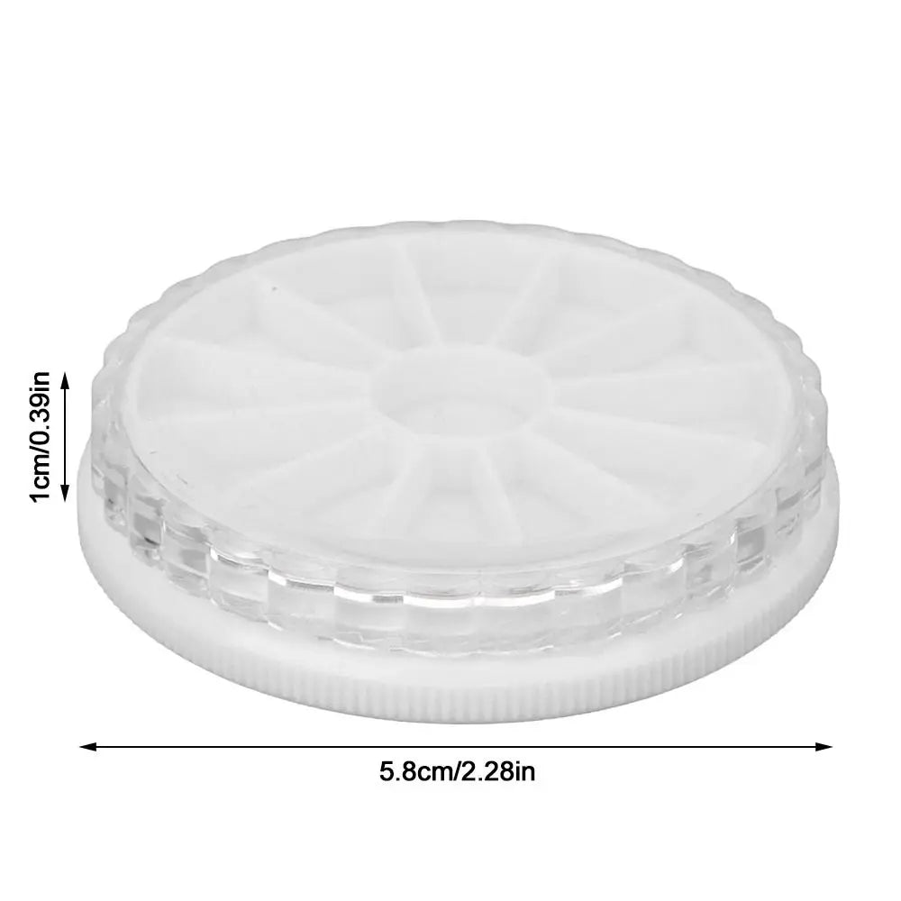 10-Pack Round Nail Art Storage Box | 12-Compartment Rhinestone Nail Art Storage Box QXL