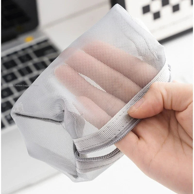Mini Mesh Zipper Pouch | Breathable Nylon Storage Bag Mini Mesh Pouch QXL