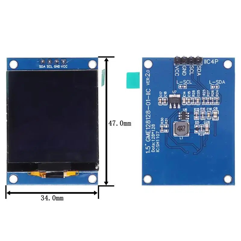 1.5" OLED Display 128x128 SSD1327 I2C Module for Raspberry Pi OLED Display Module QXL