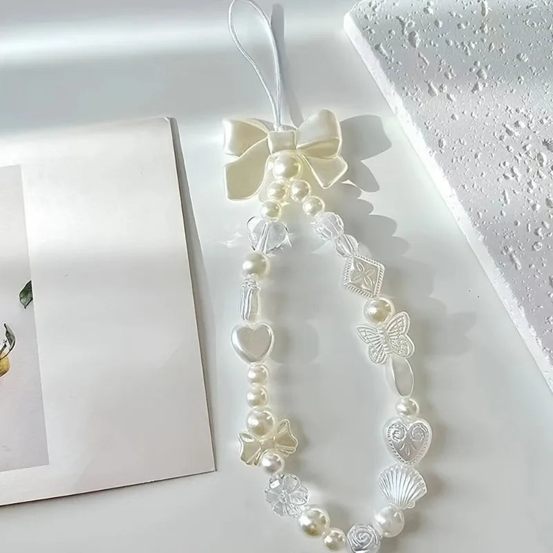 2-Pack White Butterfly Heart Wrist Lanyard | ID Badge & Key Strap Wrist Lanyard QXL