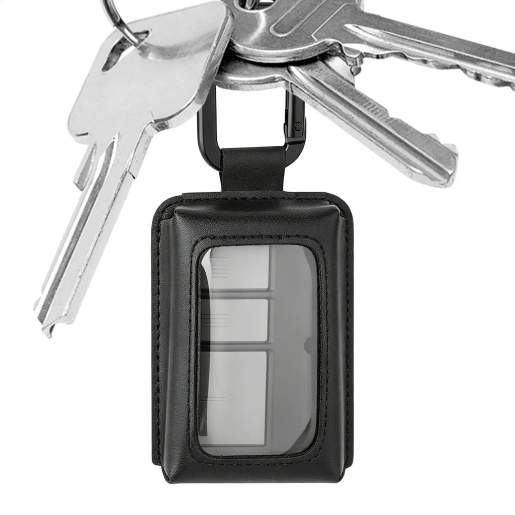 PU Leather Garage Door Opener Case with Carabiner Clip Remote Holder Case QXL