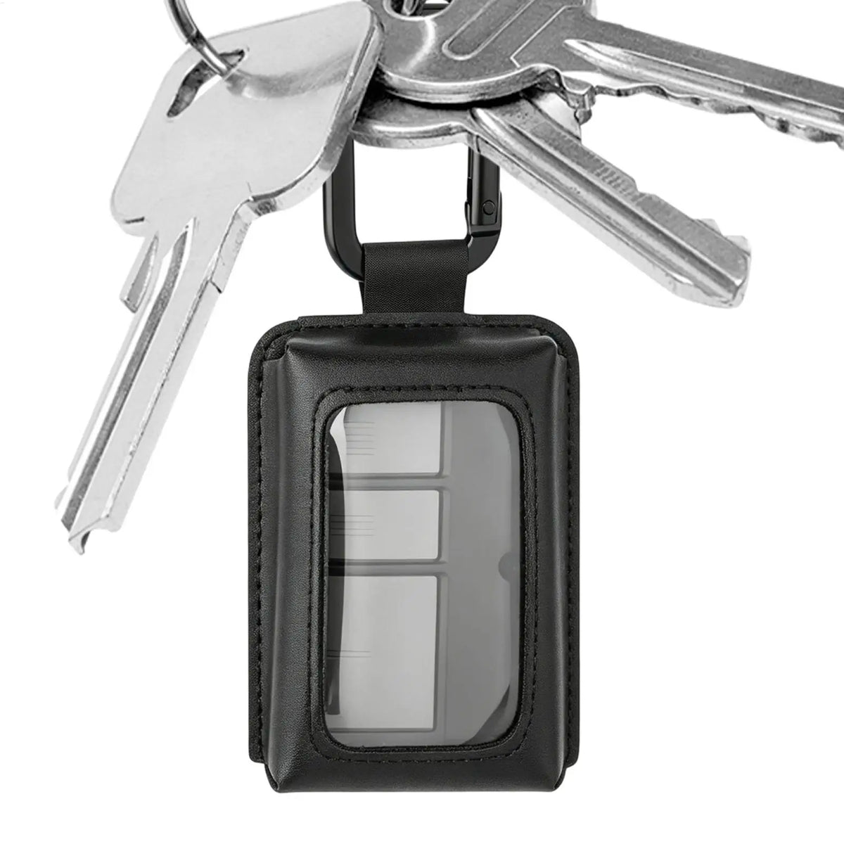 PU Leather Garage Door Opener Case with Carabiner Clip Remote Holder Case QXL