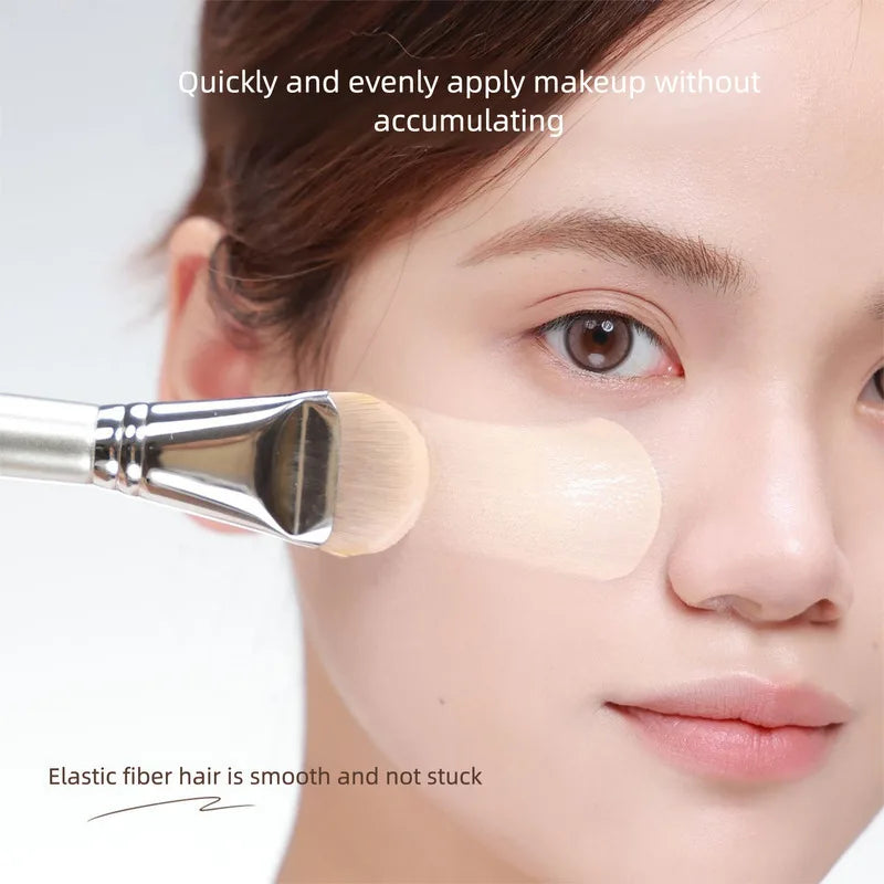 Tongue-Shaped Flat Foundation Brush | Synthetic Fiber Makeup Foundation Brush QXL