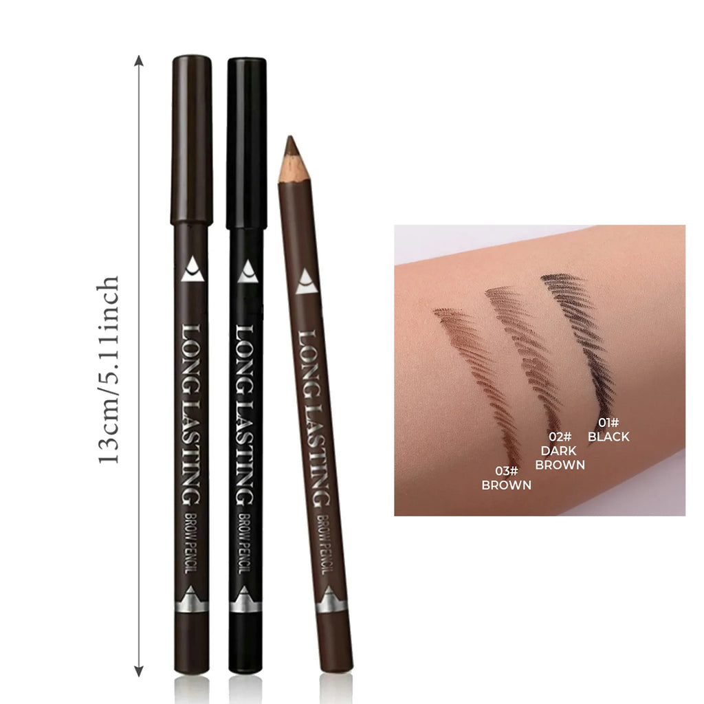 3-Pack Waterproof Eyebrow Pencils | Fine Tip All-Day Wear Eyebrow Pencil Set QXL