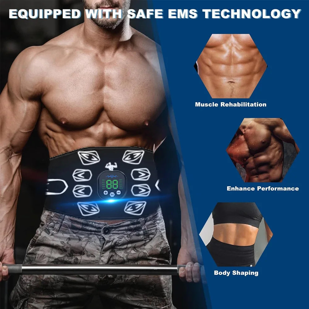 EMS Waist Toning Belt | Electric Muscle Stimulator Massager EMS Toning Belt QXL