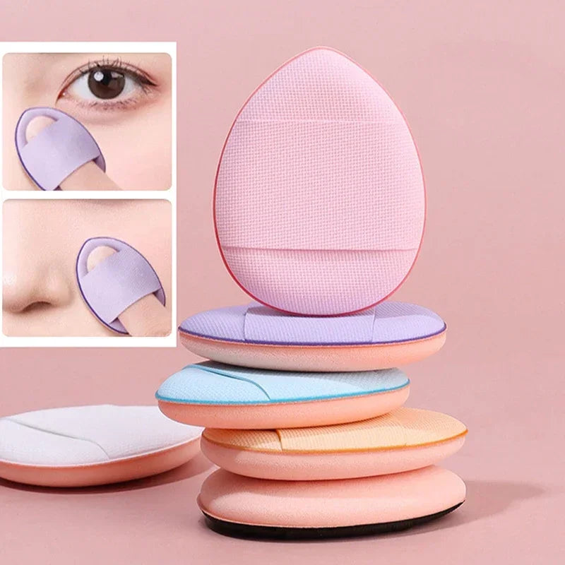 6-Pack Mini Finger Puff Sponge Makeup Applicators + Storage Box Makeup Sponge Applicator QXL