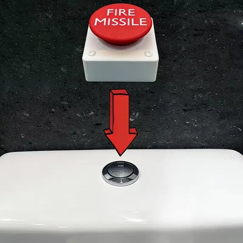 Fire Missile Toilet Button Extender | No-Drill Bathroom Upgrade Toilet Button Extender QXL