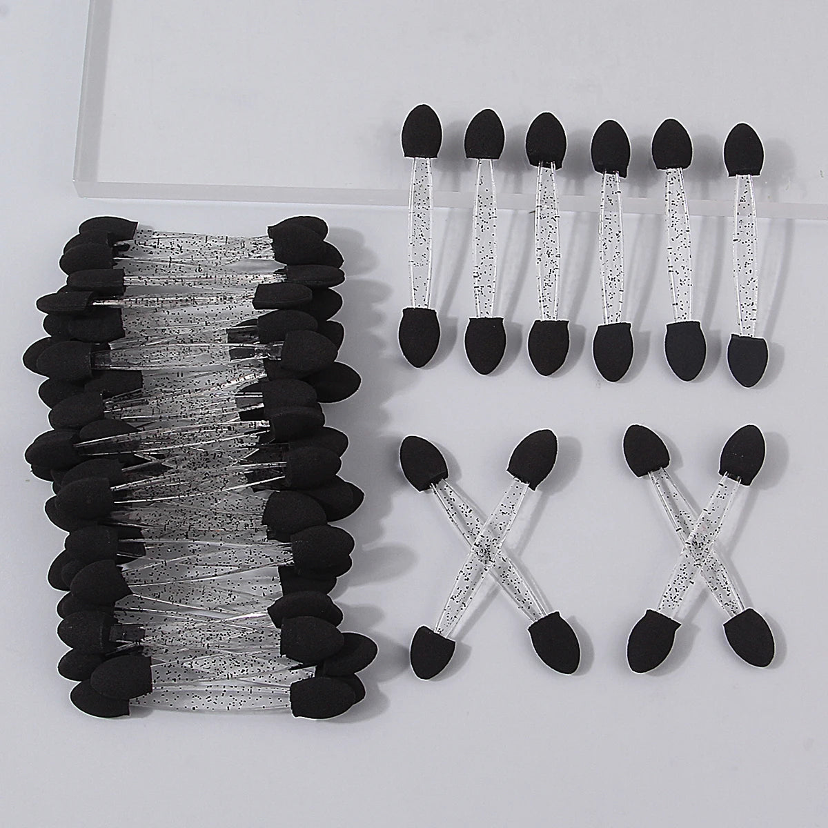 50-Pack Double-Ended Sponge Eyeshadow Applicators – Black Eyeshadow Applicator QXL