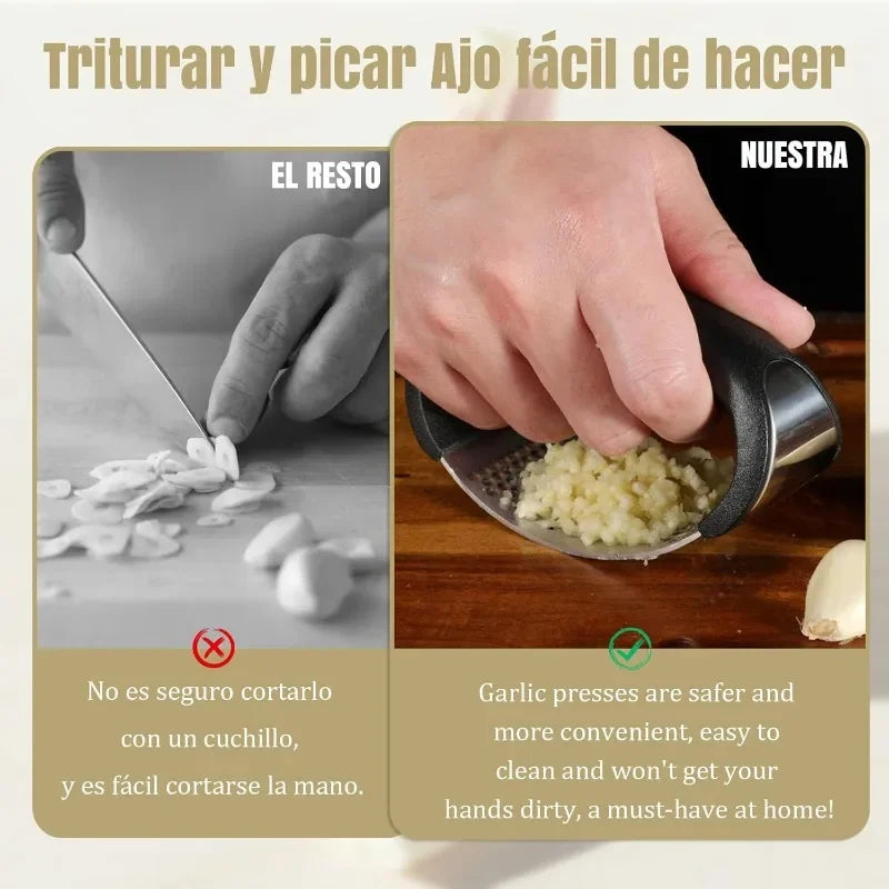 Heavy-Duty Stainless Steel Garlic Press | Lever Crusher Garlic Press QXL