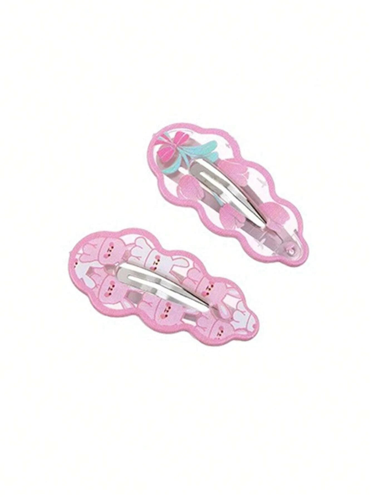 10-Pack Pink Rabbit Hair Clips for Kids | Bangs & Side Clips Kids Hair Clips QXL