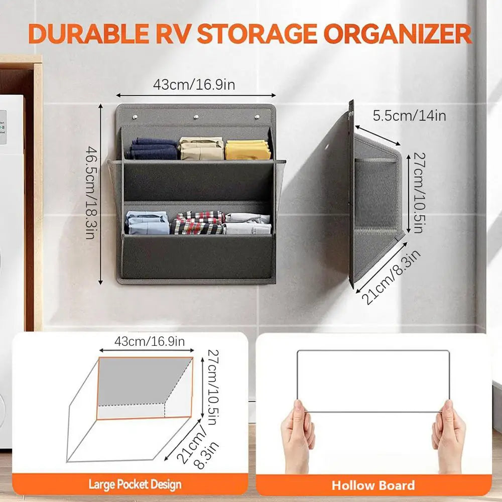 Wall-Mount Adhesive Shoe Rack | Space-Saving RV Organizer Wall Shoe Organizer QXL Gray Color