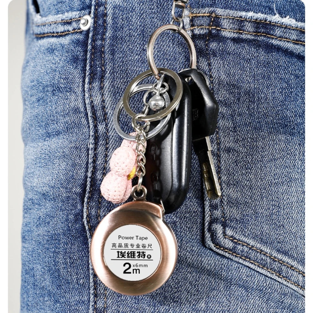 Mini Keychain Tape Measure 2M | Portable Stainless Steel Keychain Tape Measure QXL