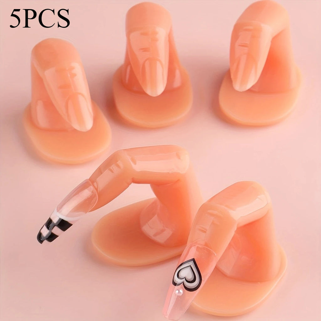5-Pack Silicone Nail Art Practice Fingers | Training & Display Nail Practice Tool QXL 5pcs