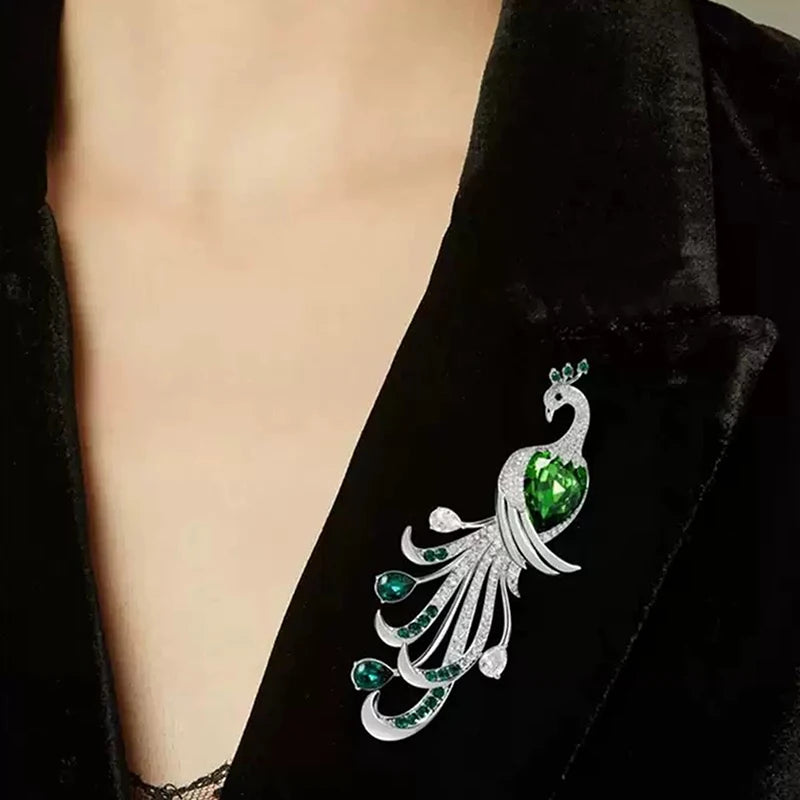 Peacock Rhinestone Brooch for Women | Elegant Fashion Pin Fashion Brooch QXL