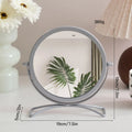 360° Rotatable Desktop Vanity Mirror | Iron Frame Makeup Mirror Vanity Makeup Mirror QXL Silver
