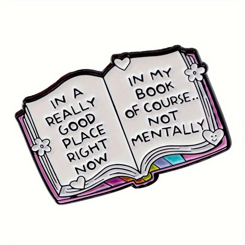 Humorous Book Enamel Pin Brooch | Zinc Alloy Literary Badge Enamel Pin Brooch QXL