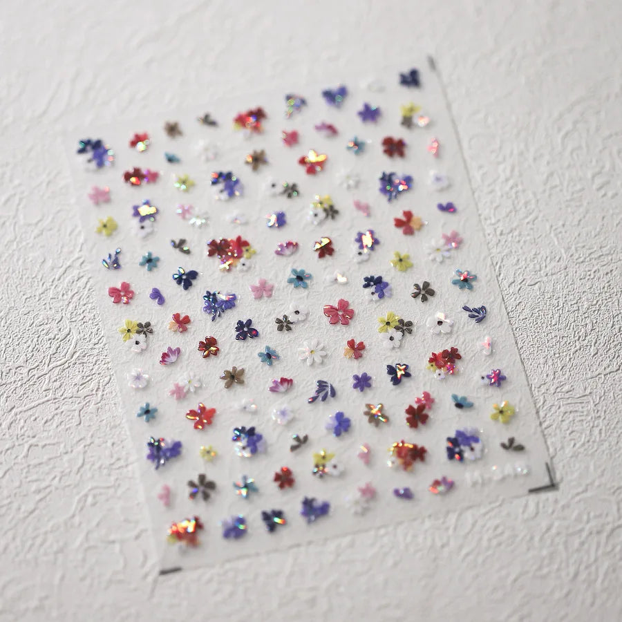 5D Wildflower Nail Art Stickers | Floral Transfer Decals