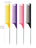 Anti-Static Rat Tail Comb | Steel Pin Pointed Salon Hair Comb Rat Tail Comb QXL M12 Multi-4Pcs