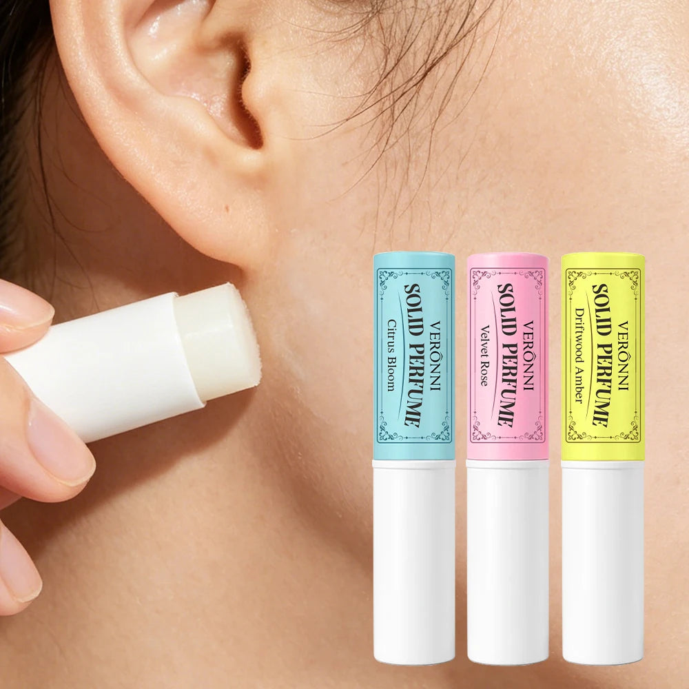 3-Pack Solid Perfume Stick Set | Citrus Rose Woody Balm Solid Perfume Set QXL
