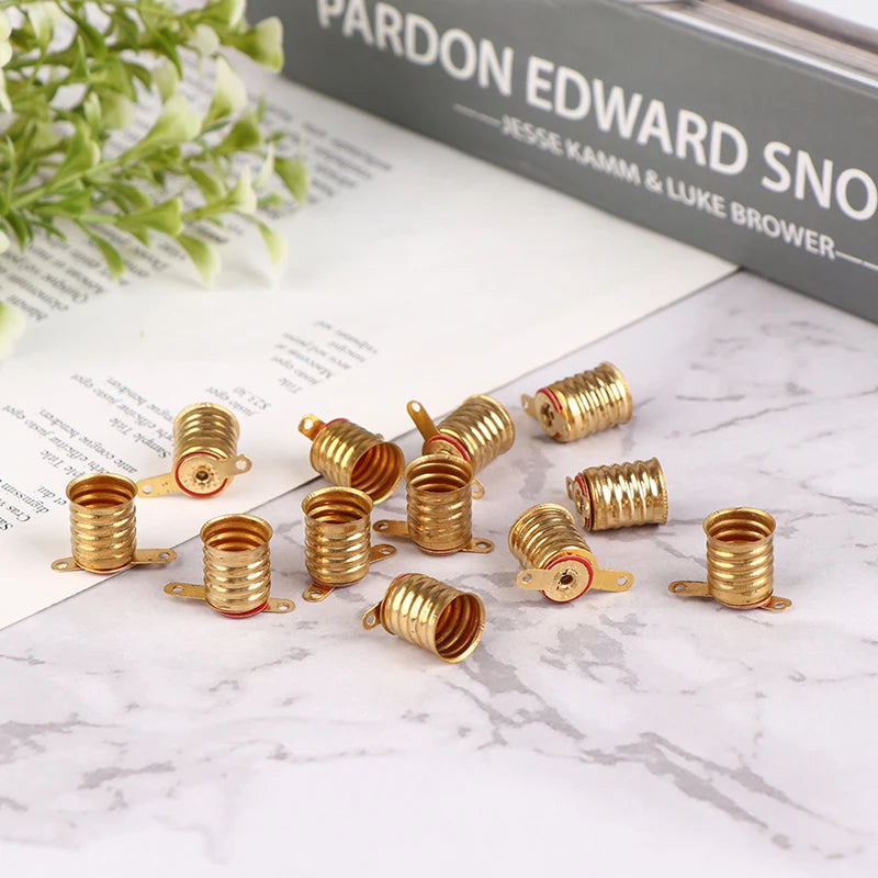 10-Pack E10 Copper Screw Lamp Base Holders for Circuits Lamp Base Holder QXL