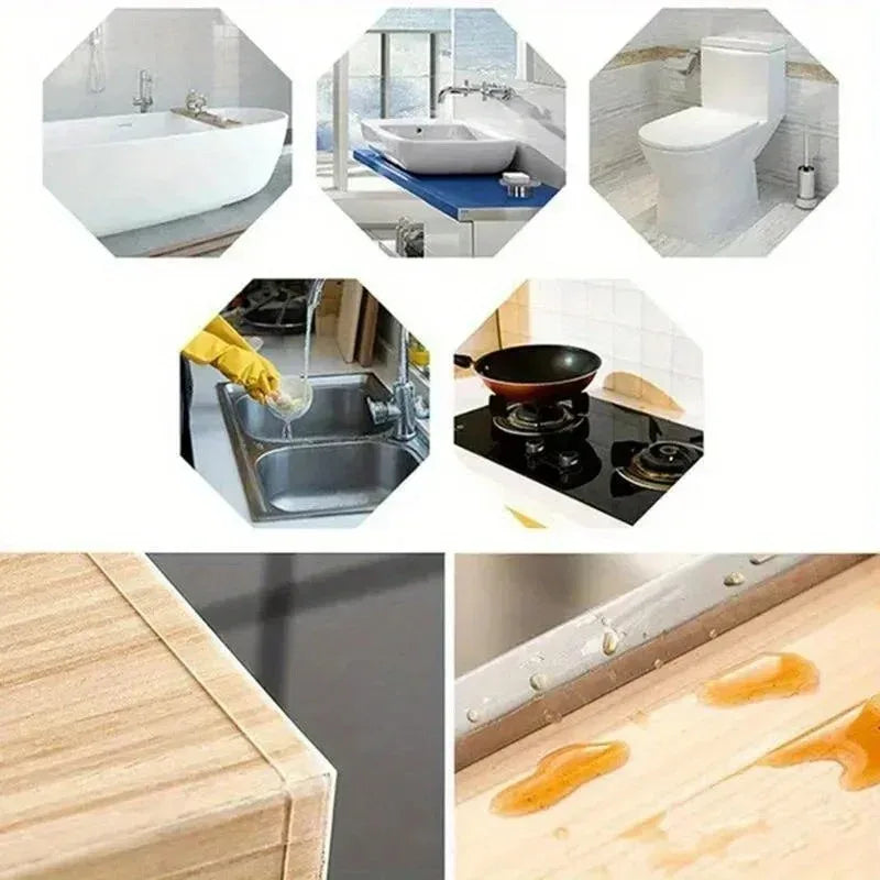 Clear Self-Adhesive Caulk Strip – Kitchen, Bath & Sink Seal Caulk Sealing Strip QXL