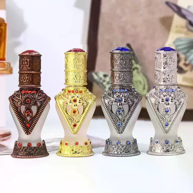 8mL Arabian Antiqued Metal Refillable Perfume Bottle | Gift Perfume Bottle QXL