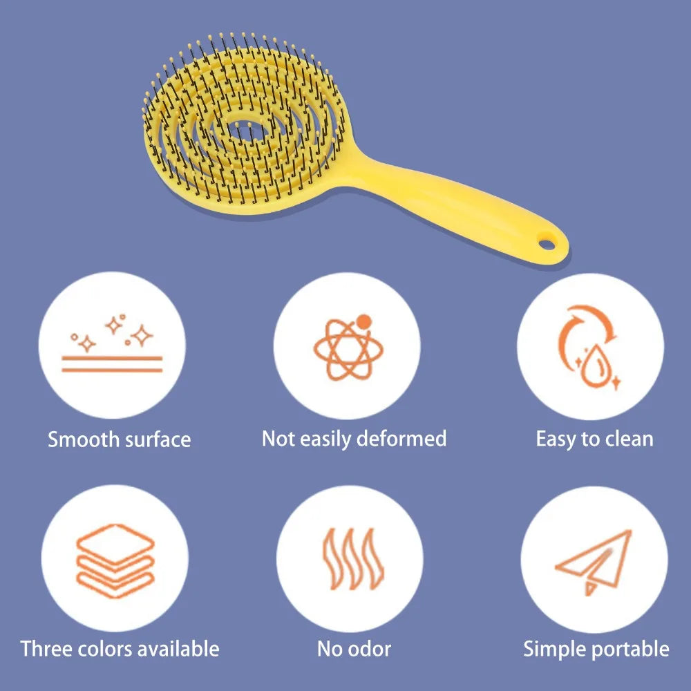 Round Head Hair Detangling Brush | Anti-Static Spiral Comb Hair Detangling Brush QXL