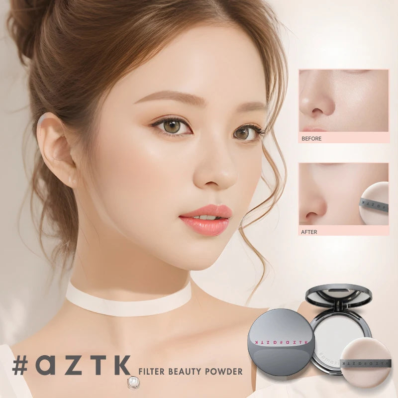 AZTK Filter Beauty Powder – Oil Control Matte Finish Makeup Face Setting Powder QXL