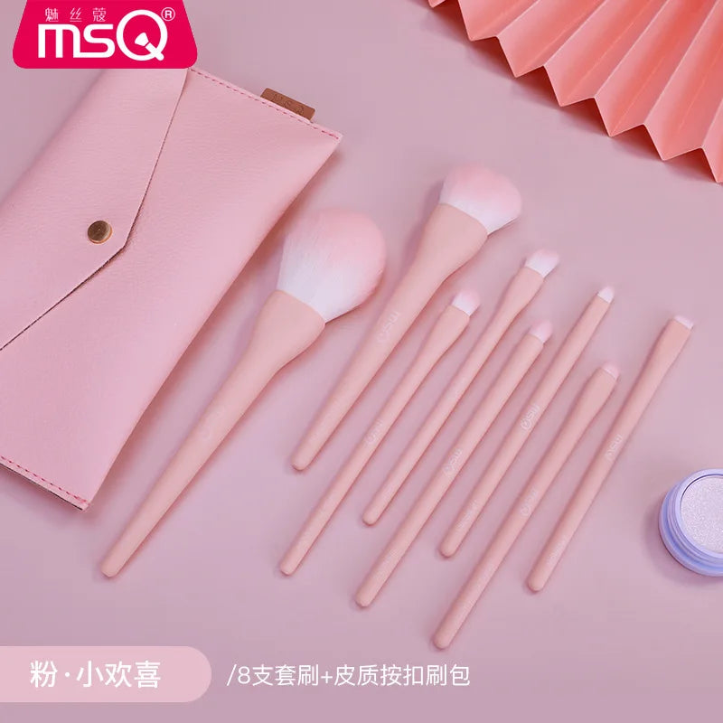8-Piece Candy-Colored Makeup Brush Set | Beginner Eye Brushes Makeup Brush Set QXL Laugh-O-Grams