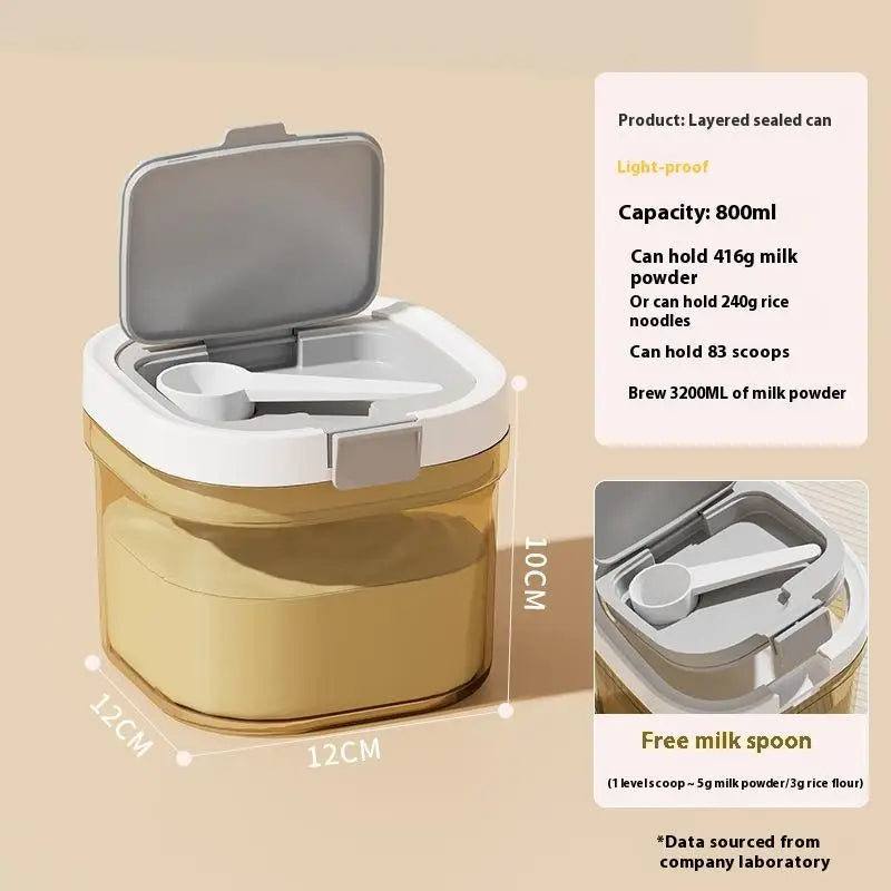 Airtight Milk Powder Container 800–1800ml | Food Storage Box Food Storage Container QXL Brown S