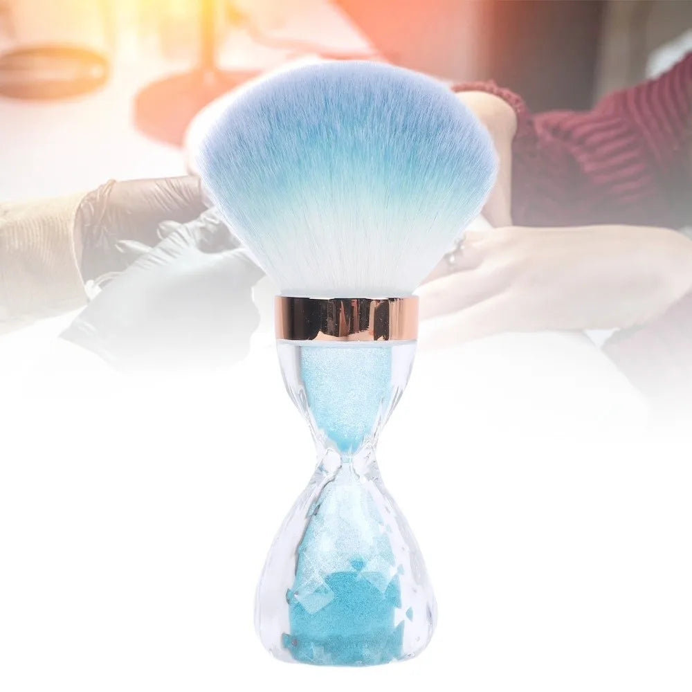 Hourglass Nail Dust Brush | Fluffy Nylon Manicure Cleaner Nail Dust Brush QXL